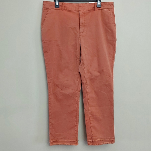 LOFT Frayed Girlfriend Chinos Soft Sienna Pants - Picture 5 of 13